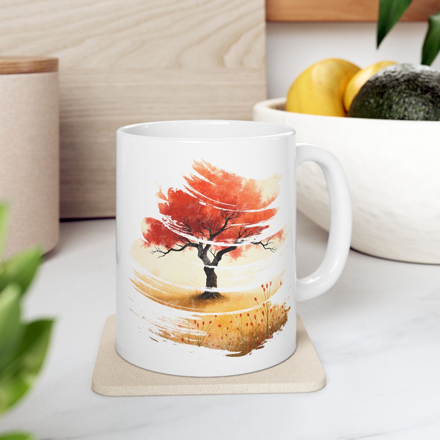 Red Blossom Tree - Ceramic Mug