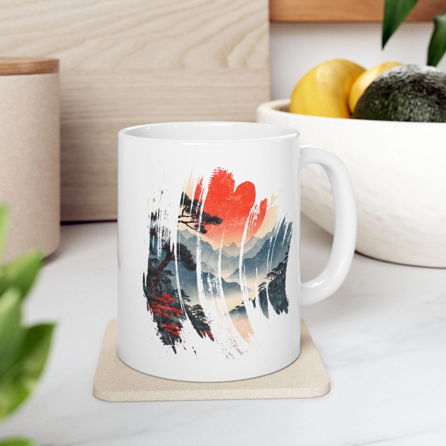 Red Sun Setting - Ceramic Mug